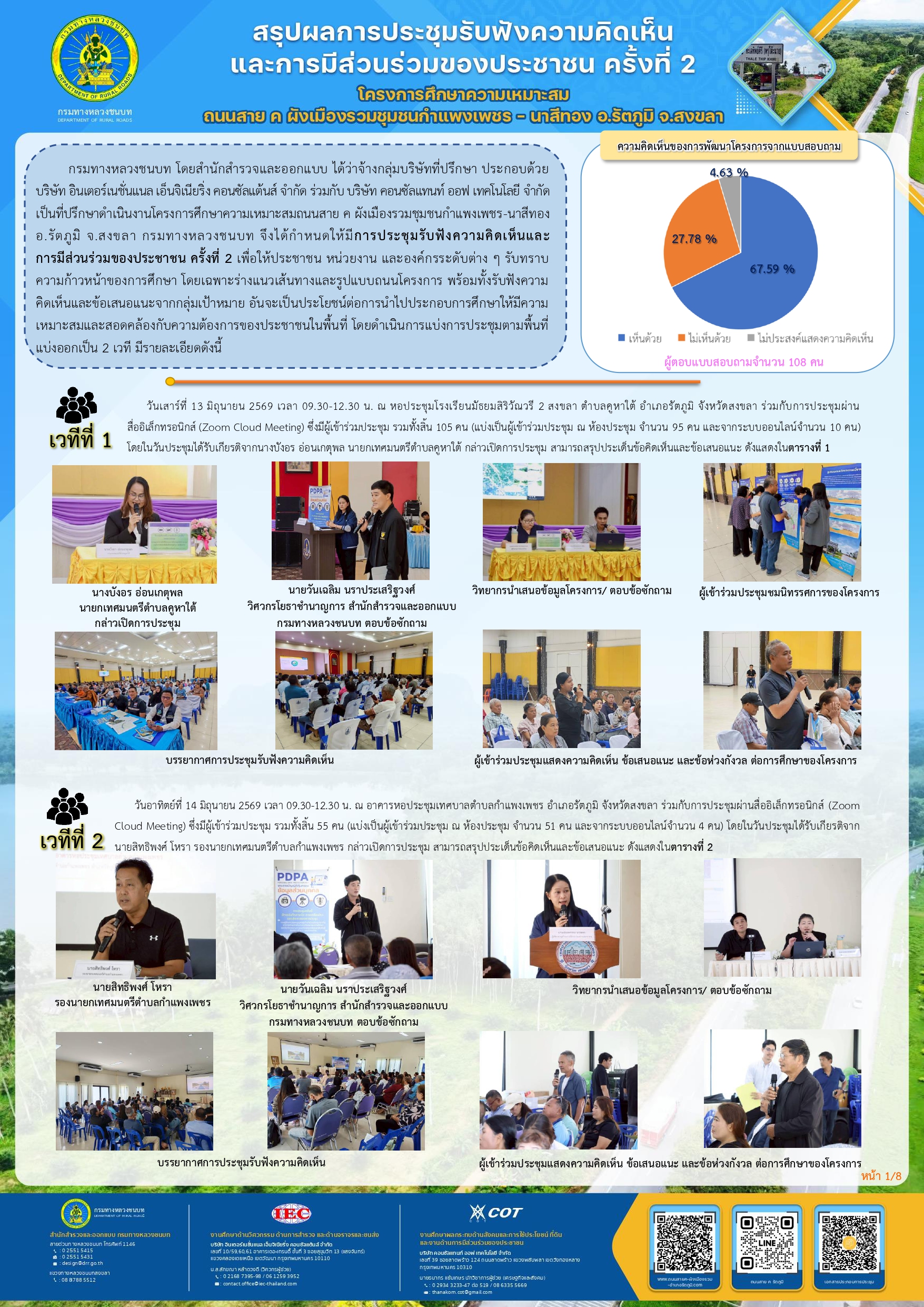 สรุปผลการประชุมรับฟังความคิดเห็นและการมีส่วนร่วมของประชาชน ครั้งที่ 2